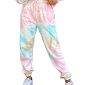 Tie Dye Pastel Joggers High Rise Drawstring Pants Sweatpants Fashion Trend
